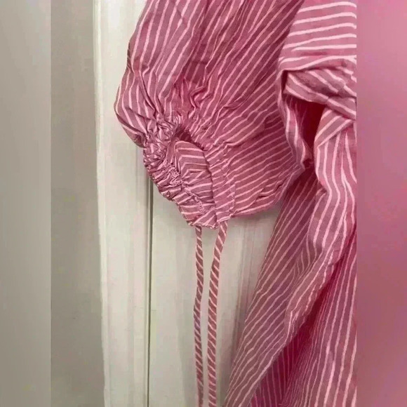 Ava + Viv pink white stripe cotton  top PLUS SIZE size X - Picture 5 of 7